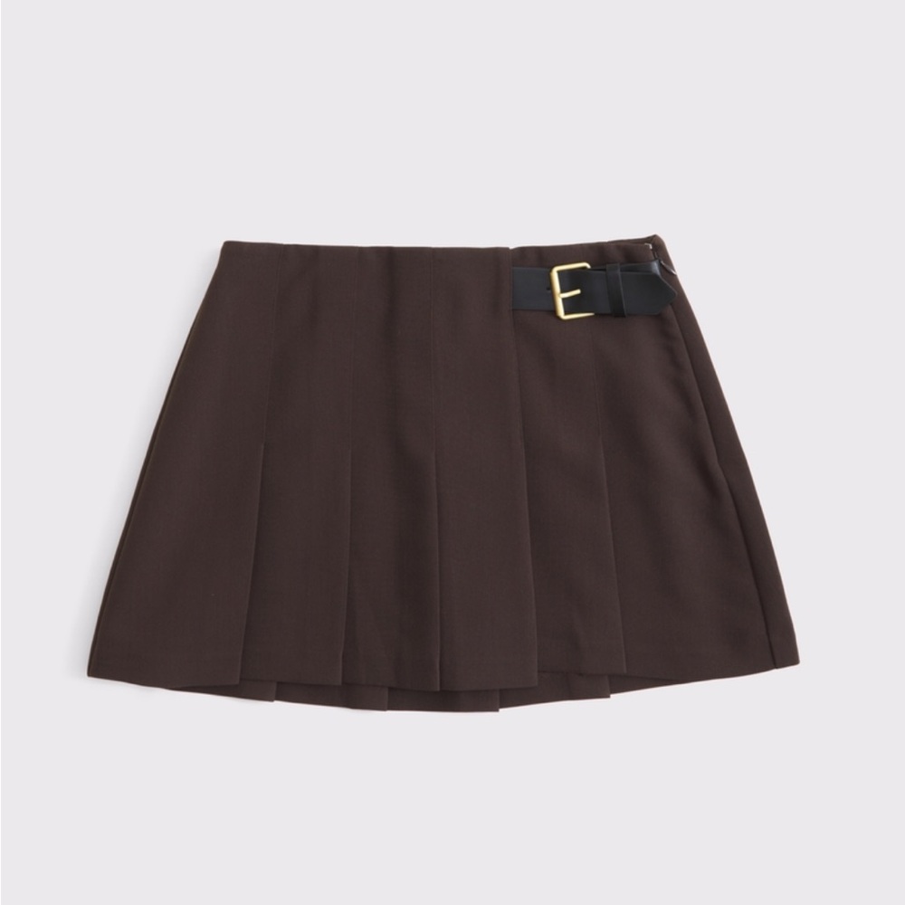 Abercrombie Hardware Pleated Wrap Mini Skort